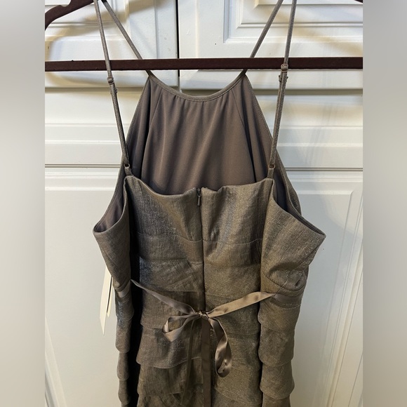 NWT Adrianna Papell gold dress with bedding detail size 12 - Picture 5 of 8